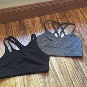 JoyLab Black and Gray Strappy Sports Bras